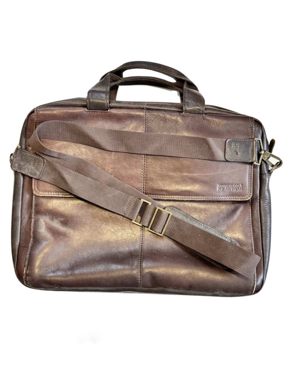 Kenneth Cole 3 for 15 SALE CLEARANCE Brown Leather Laptop Messenger Bag